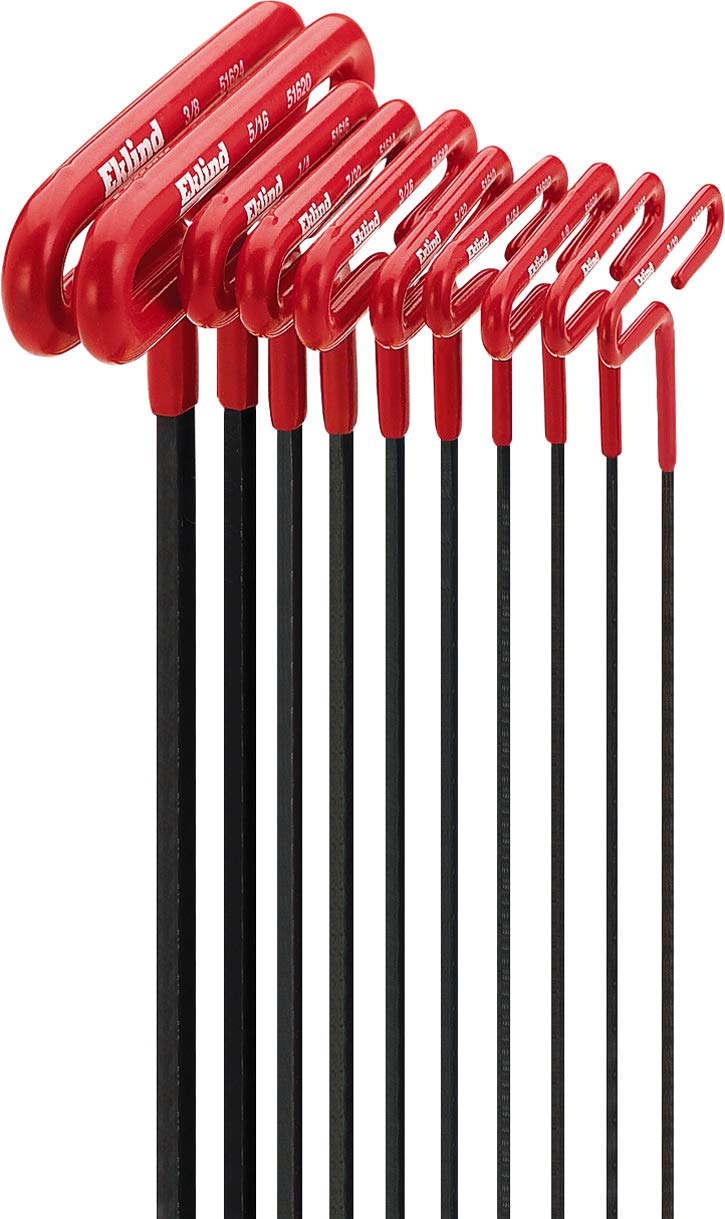 Eklind Tool EKLIND 53910 Cushion Grip Hex T-Key allen wrench - 10pc set SAE Inch Sizes 3/32-3/8 9in series - Image 1